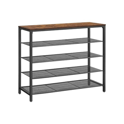 Vasagle Shoe Storage Bench with 4 Mesh Shelves Cabinet Rustic Brown Fast shipping On sale
