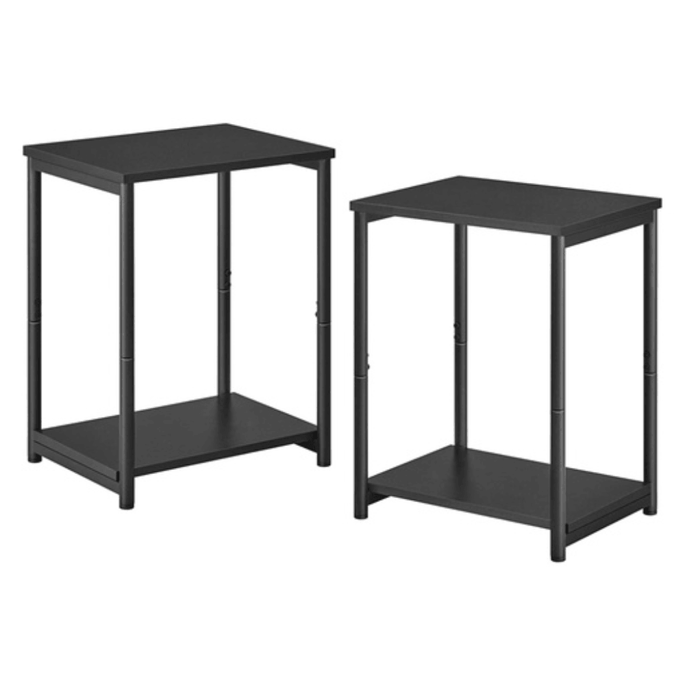 Vasagle Side Table Set of 2 Charcoal Gray and Black with Storage Shelf Fast shipping On sale