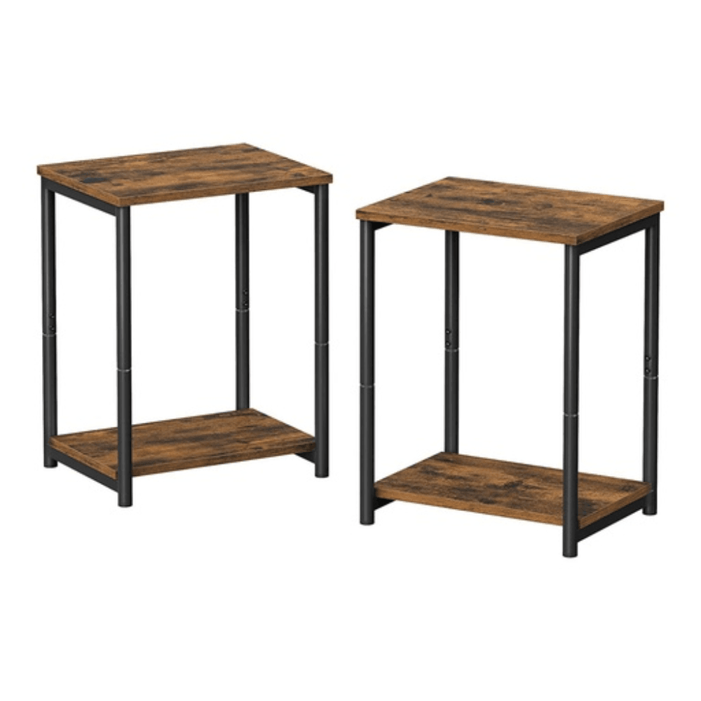 Vasagle Side Table Set of 2 Vintage Brown with Storage Shelf Accent table Fast shipping On sale