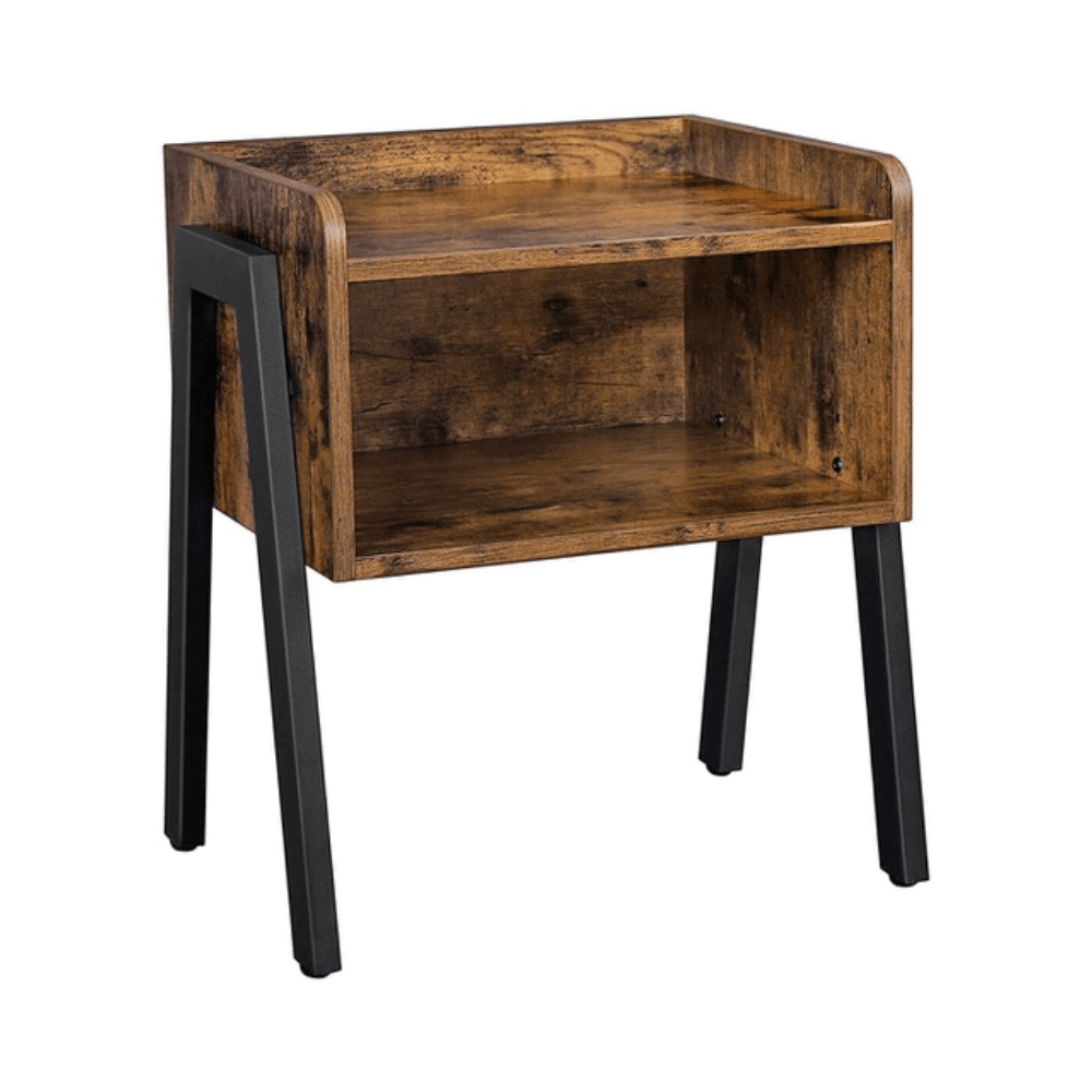 Vasagle Side Table with Open Compartment Rustic Brown/Black Fast shipping On sale
