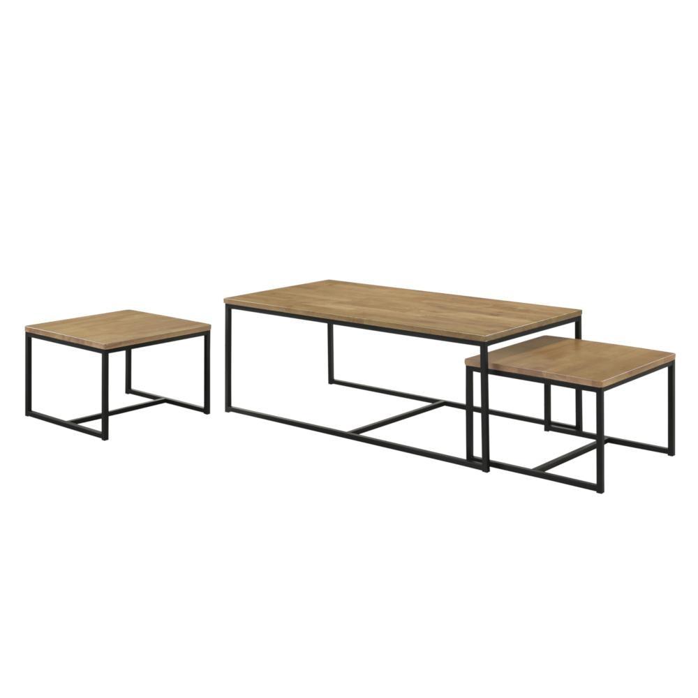 Vegas Nesting Coffee Table - Black Frame - Maple Fast shipping On sale