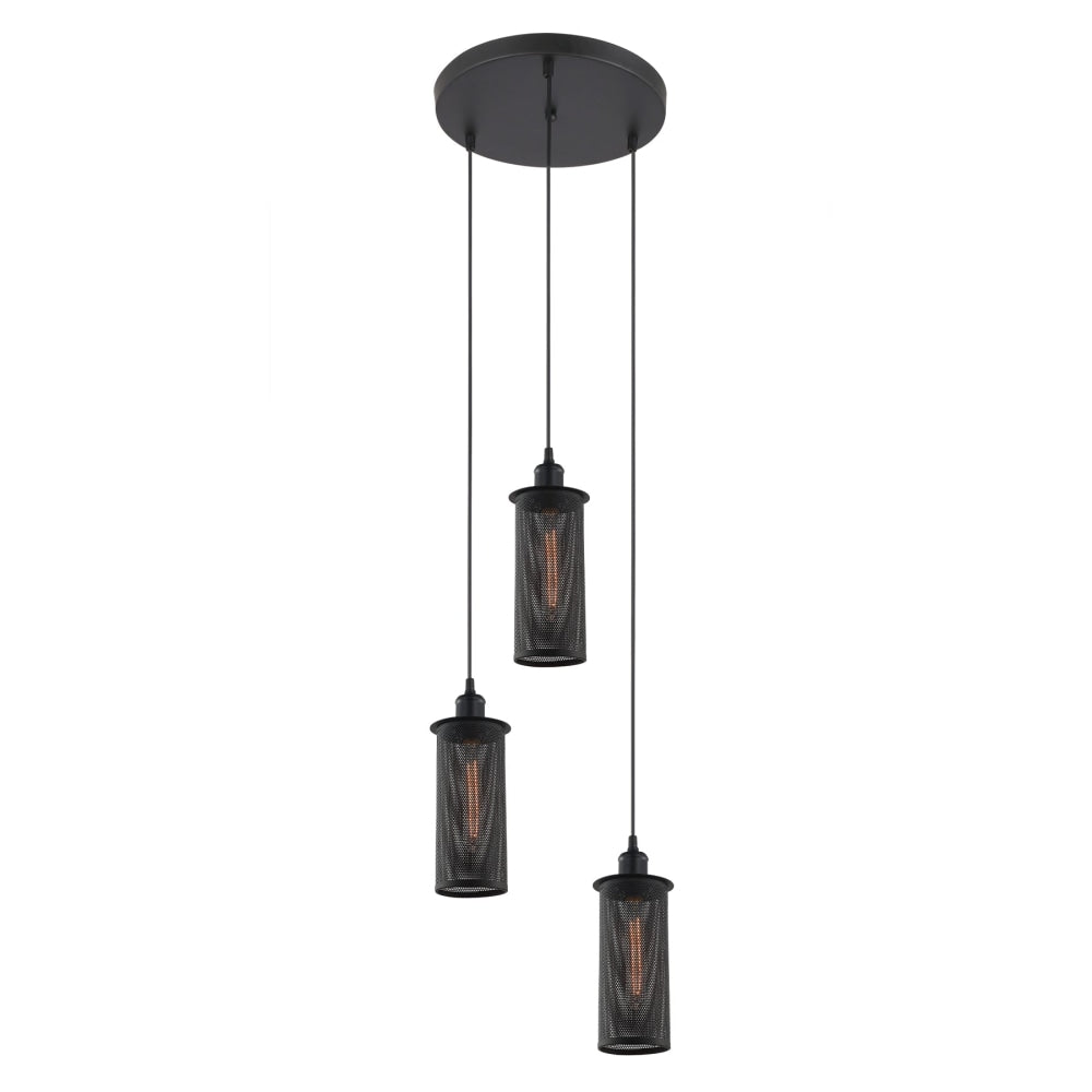 VENETO Pendant Lamp Light Interior ESx3 Black Mesh Oblong x 3 with Round OD320mm Fast shipping On sale