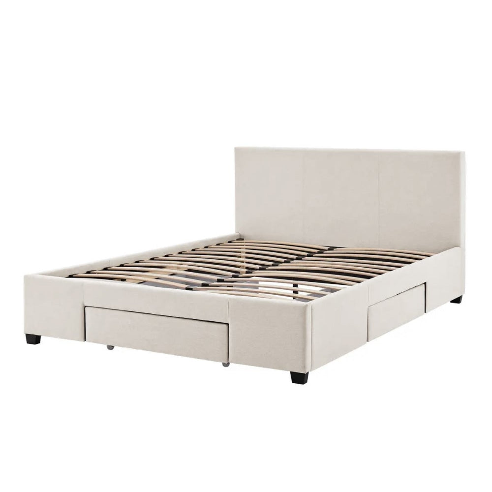 Venice Collection 3 Drawer Bed Frame - Beige Double Fast shipping On sale