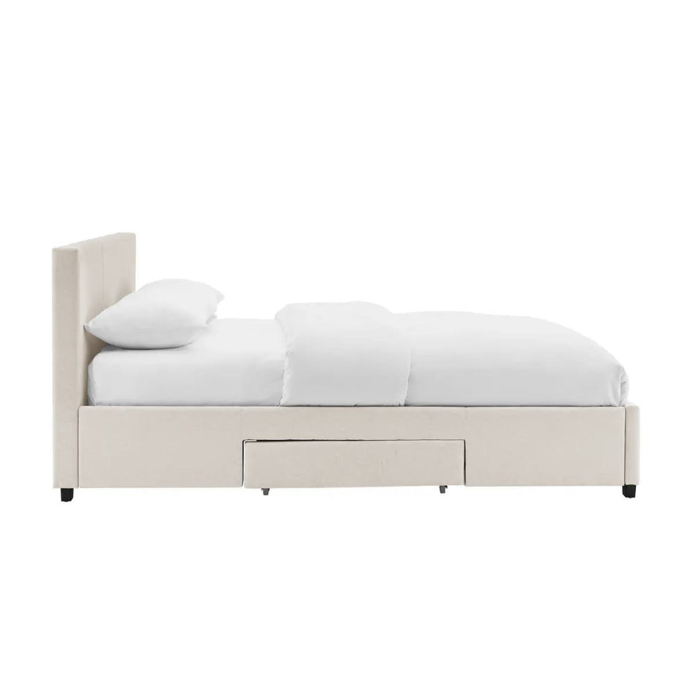 Venice Collection 3 Drawer Bed Frame - Beige Double Fast shipping On sale