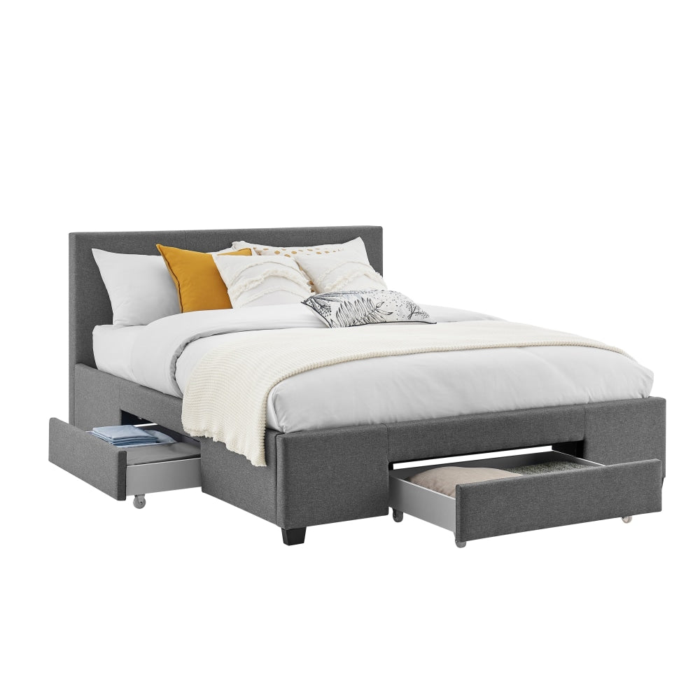 Venice Collection 3 Drawer Bed Frame - Charcoal Queen Fast shipping On sale