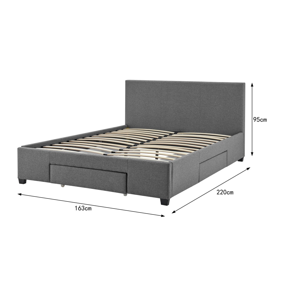 Momentous Living - Venice Collection 3 Drawer Bed Frame - Charcoal ...