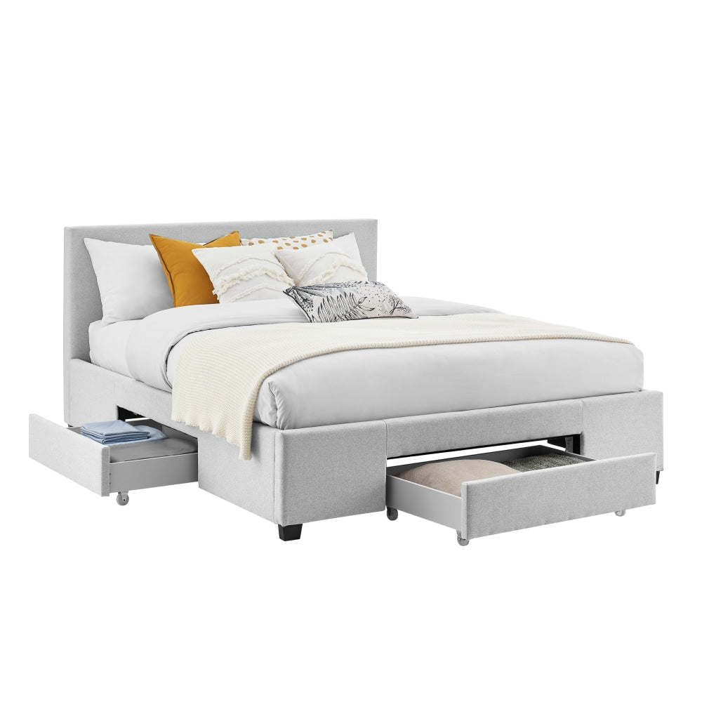 Venice Collection 3 Drawer Bed Frame - Pewter Grey Double Fast shipping On sale