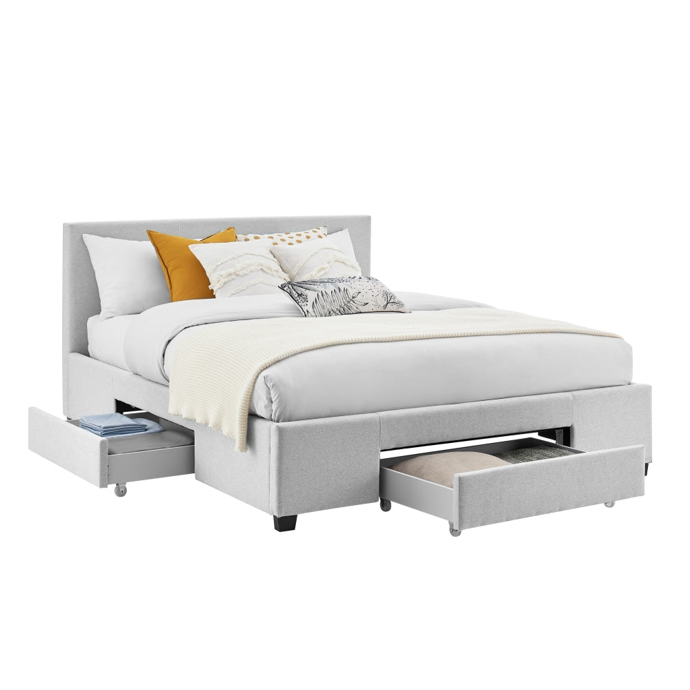 Venice Collection 3 Drawer Bed Frame - Pewter Grey Queen Fast shipping On sale