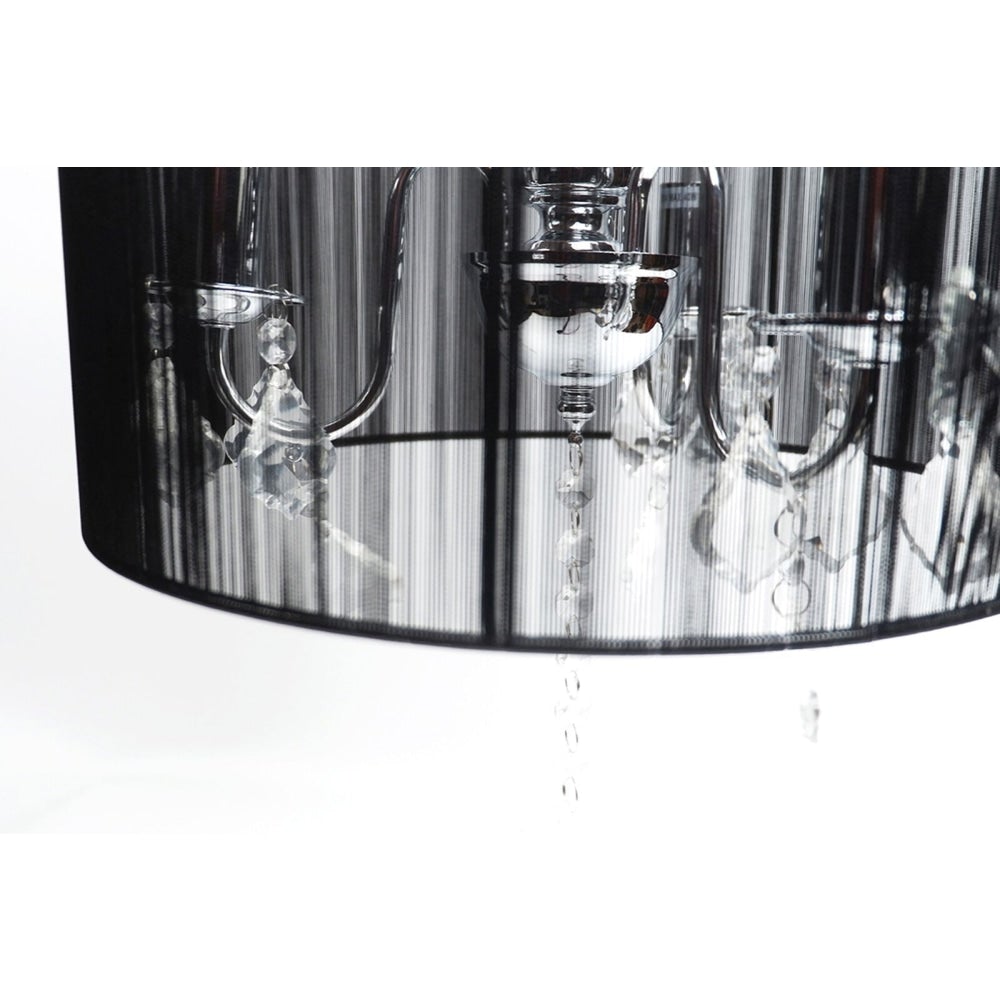 Venice Crystal Chandelier Hanging Pendant Light - Chrome / Black Chandeliers Fast shipping On sale