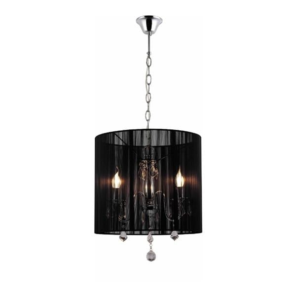 Venice Crystal Chandelier Hanging Pendant Light - Chrome / Black Chandeliers Fast shipping On sale