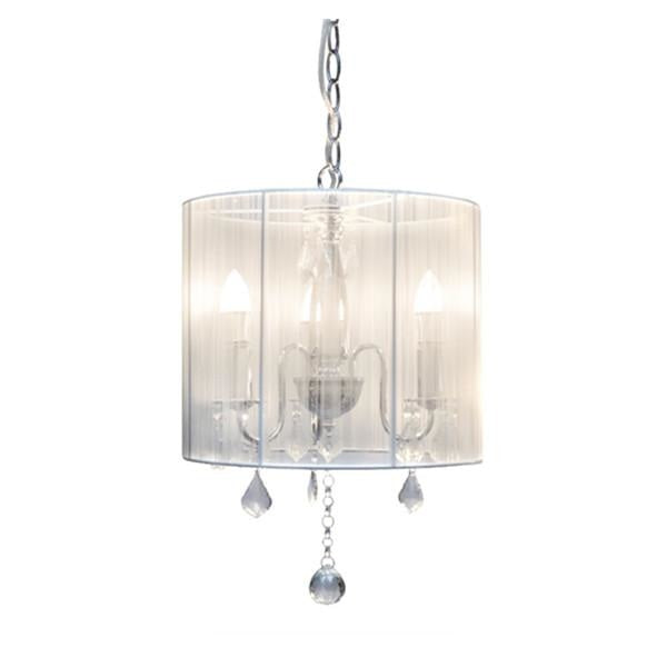 Venice Crystal Chandelier Pendant Light - Chrome / White Chandeliers Fast shipping On sale
