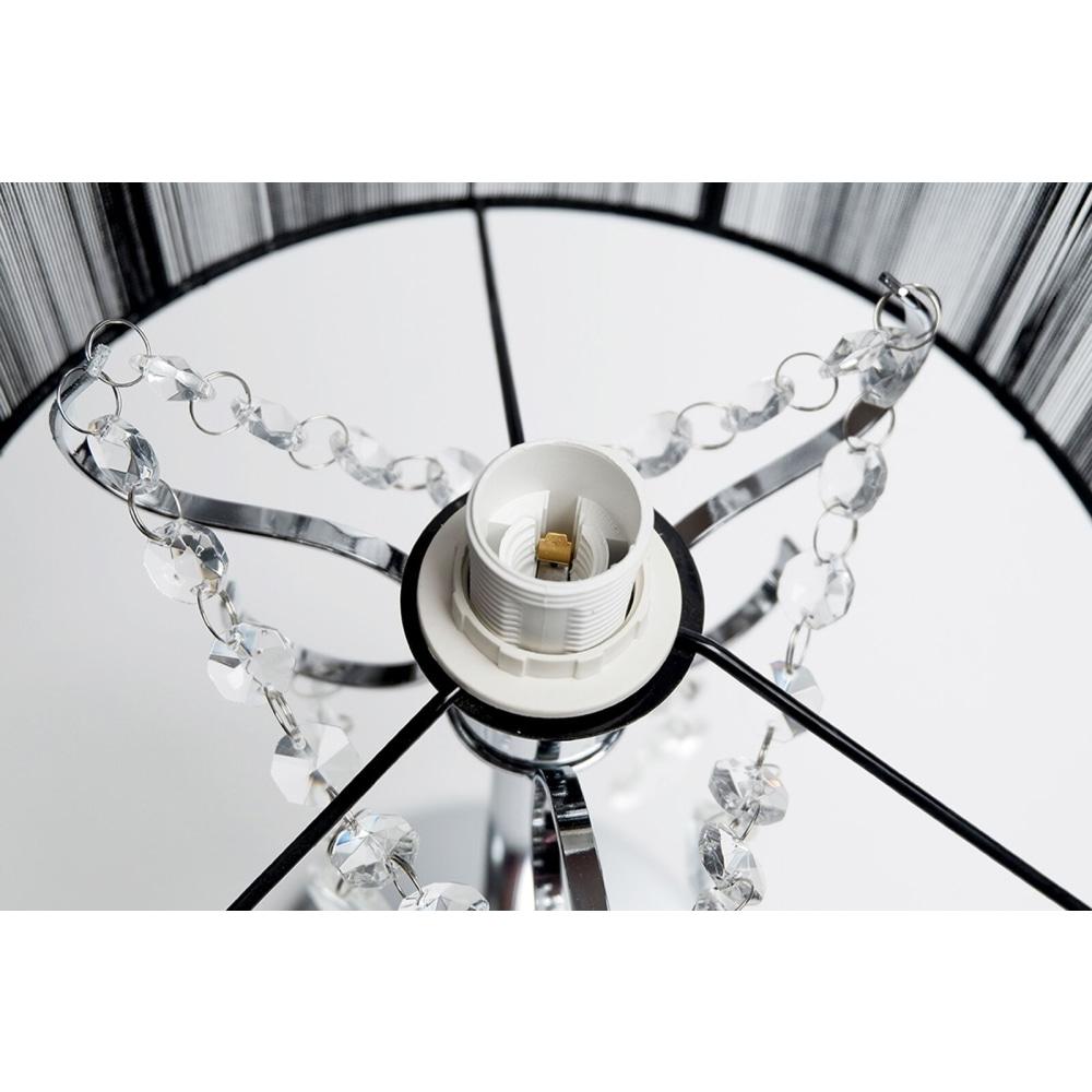 Venice Crystal Droplets Table Desk Lamp Chrome Base - Black String Shade Fast shipping On sale