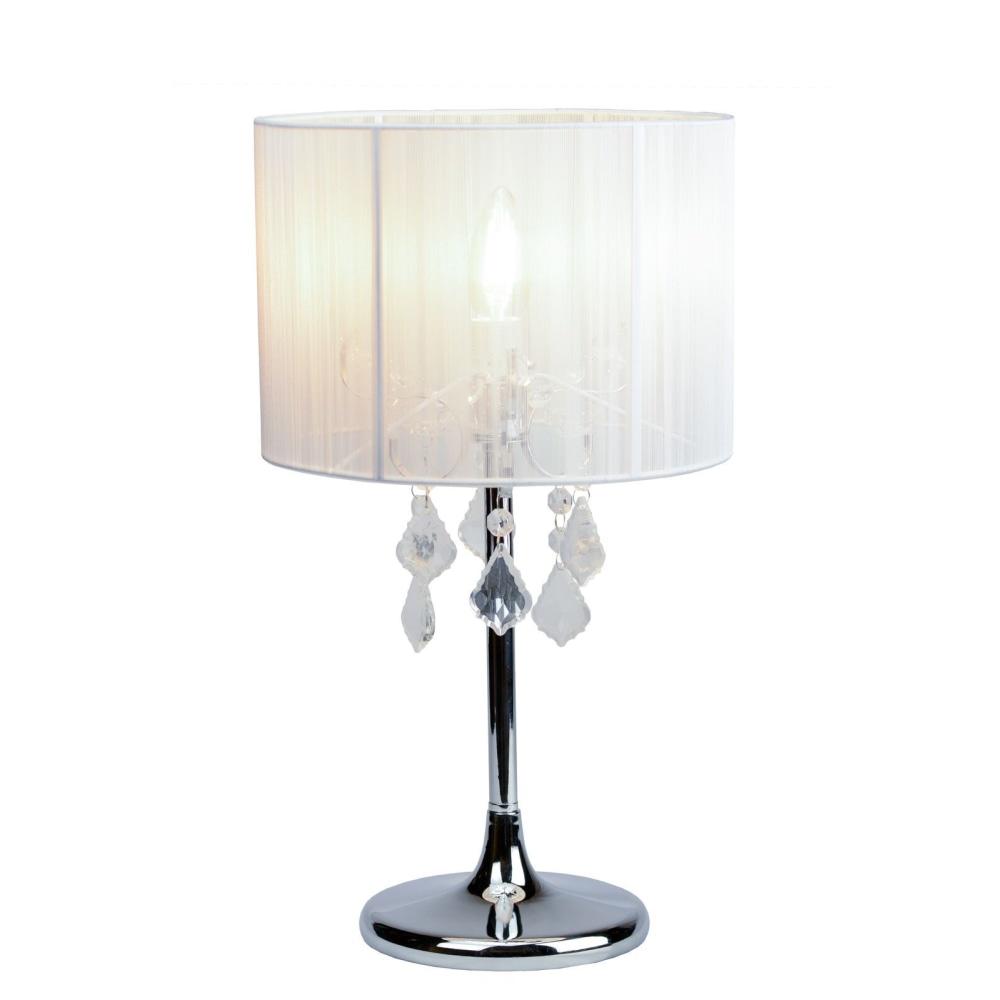 Venice Crystal Droplets Table Desk Lamp Chrome Base - White String Shade Fast shipping On sale