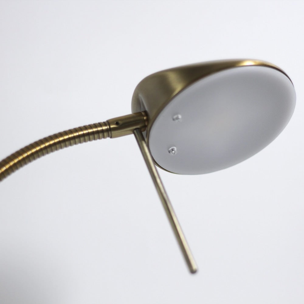 Vincenzo LED Modern Elegant Free Standing Reading Light Floor Lamp - Antique Brass Fast shipping On sale