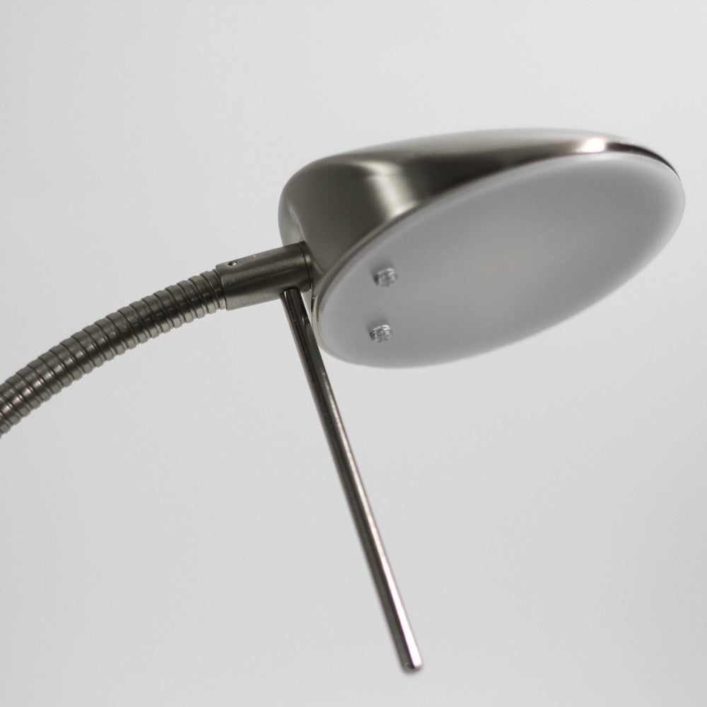 Vincenzo LED Modern Elegant Free Standing Reading Light Floor Lamp - Satin Chrome Fast shipping On sale