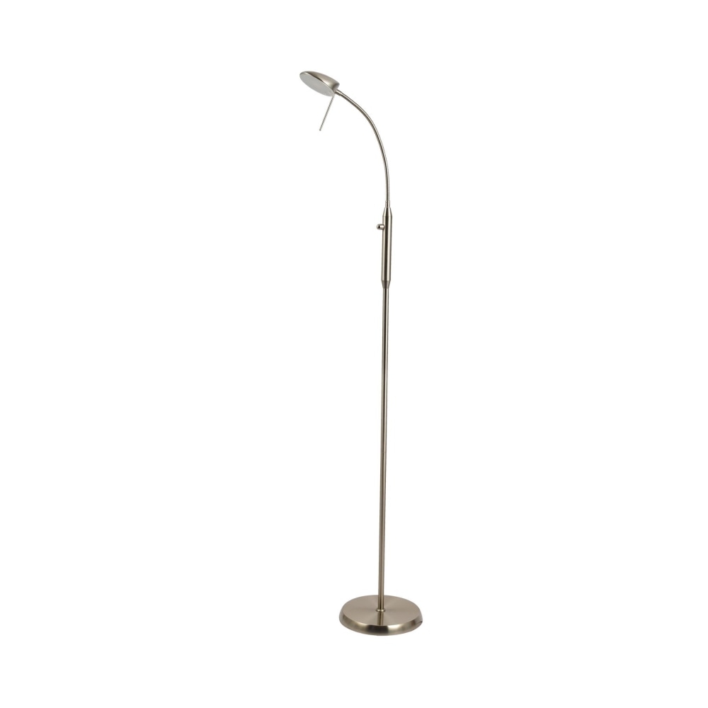 Vincenzo LED Modern Elegant Free Standing Reading Light Floor Lamp - Satin Chrome Fast shipping On sale