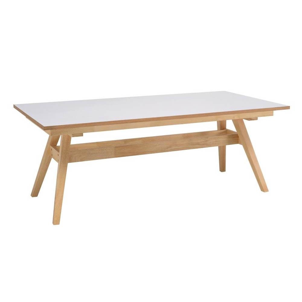 Vinko Rectangular Dining Table 200cm - Solid Timber Frame - White Fast shipping On sale
