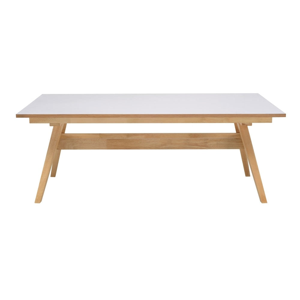 Vinko Rectangular Dining Table 200cm - Solid Timber Frame - White Fast shipping On sale