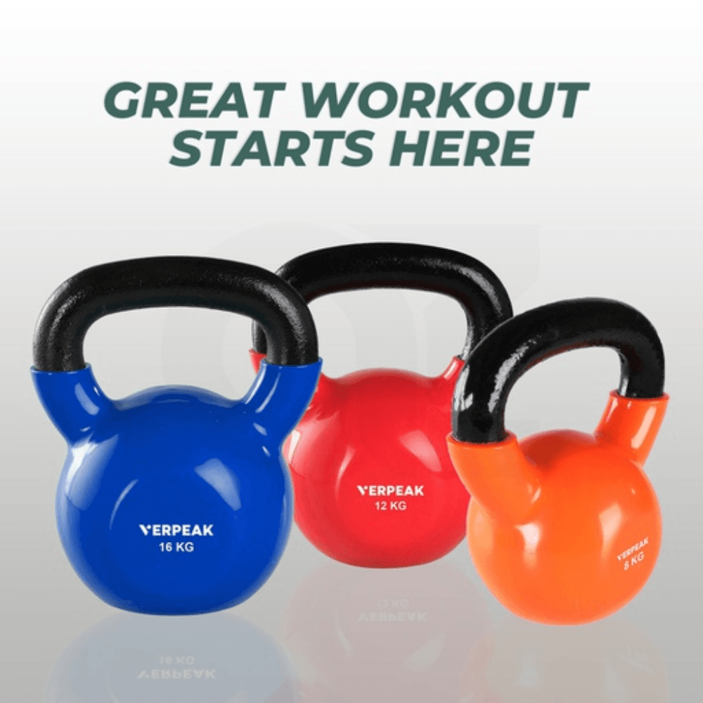 Vinyl Kettlebell 8kg (Orange) Sports & Fitness Fast shipping On sale