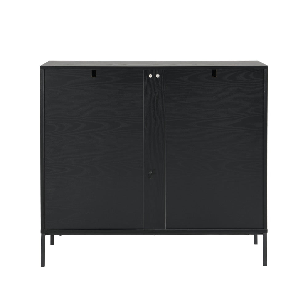 Vita Chest Of 4-Drawers Tallboy Storage Cabinet - Black/Oak Drawers Fast shipping On sale