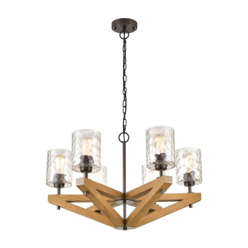 VOTIF Pendant Lamp Light Interior ESx6 OD799mm Candelabra Oak Wood Fast shipping On sale