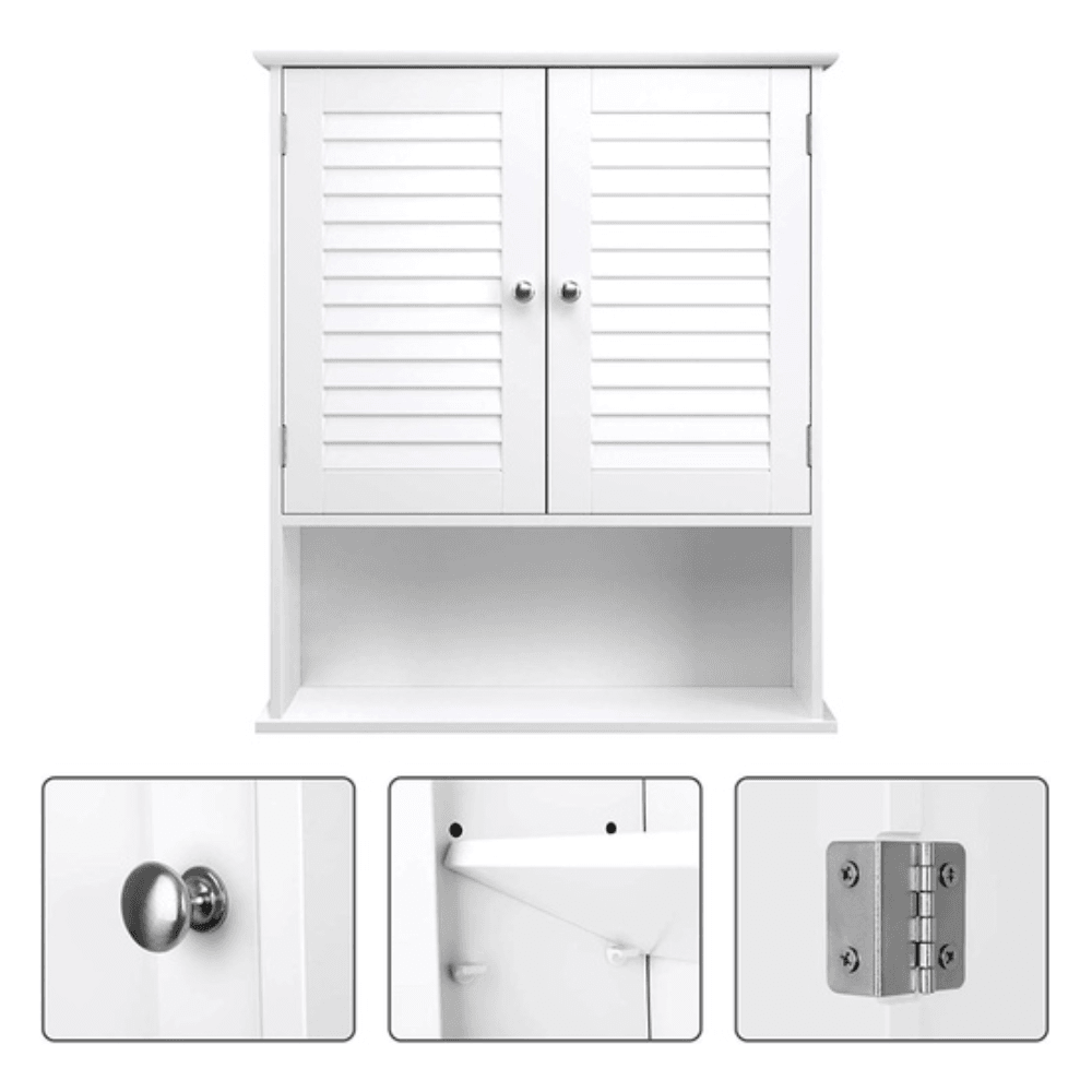 Wall Cabinet with 2 Doors and Cupboard White Bathroom bathroom Fast shipping On sale