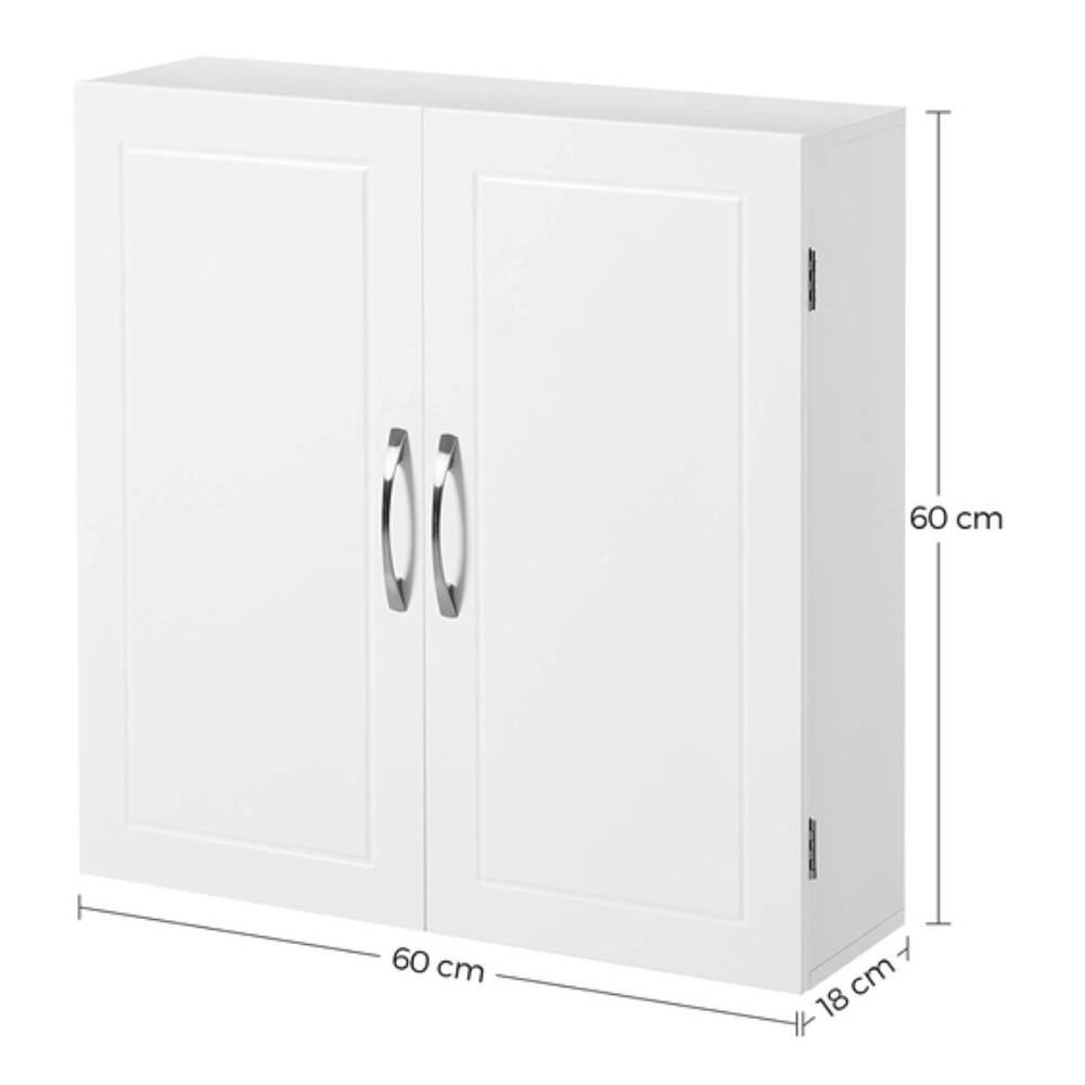 Vasagle Wall Cabinet with 2 Doors White Bathroom Fast shipping On sale