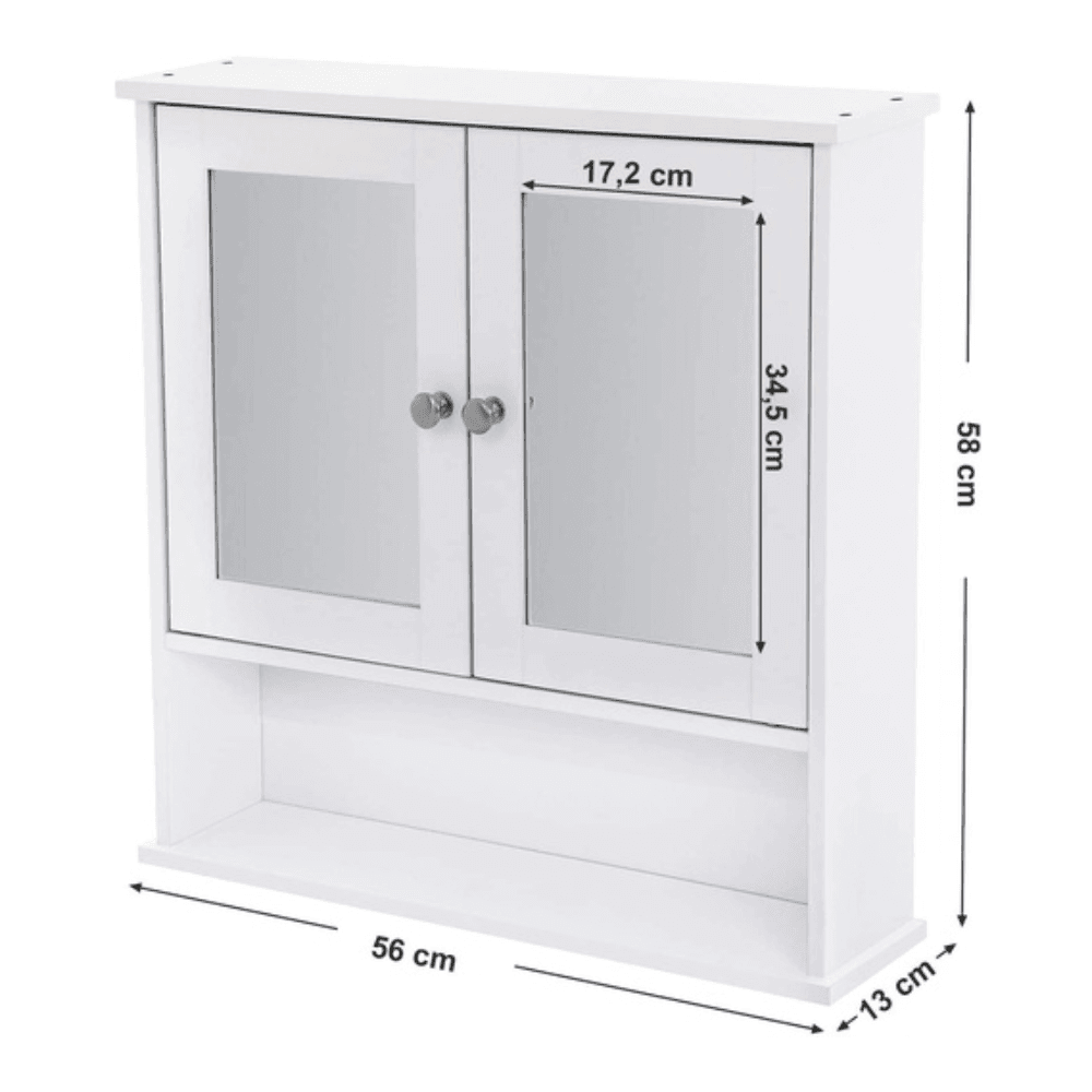 Wall Cabinet with 2 Mirror Doors White Bathroom bathroom Fast shipping On sale