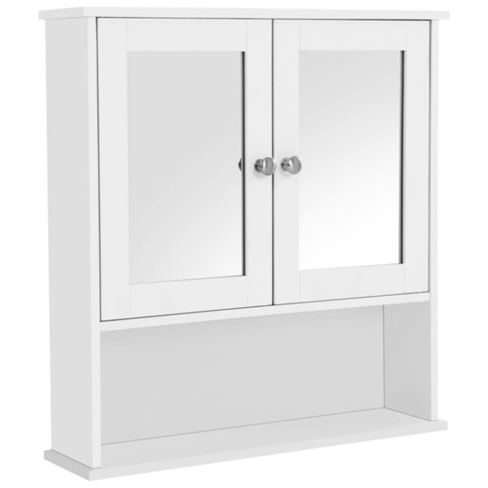Wall Cabinet with 2 Mirror Doors White Bathroom bathroom Fast shipping On sale