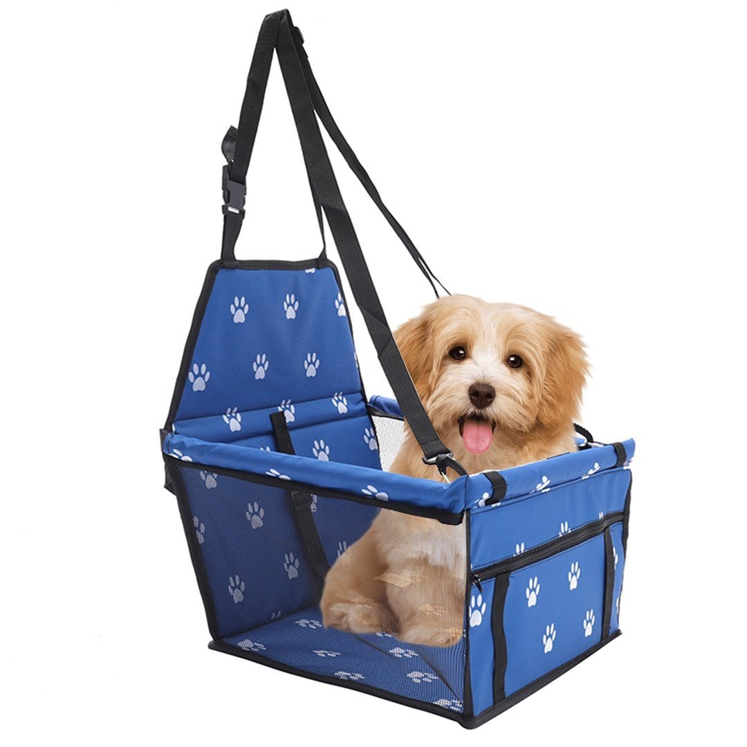 Waterproof Pet Booster Car Seat Breathable Mesh Safety Travel Portable Dog Carrier Bag Blue Cares Fast shipping On sale