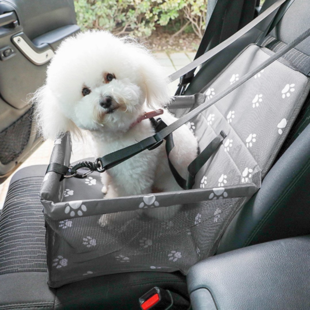 Waterproof Pet Booster Car Seat Breathable Mesh Safety Travel Portable Dog Carrier Bag Grey Cares Fast shipping On sale