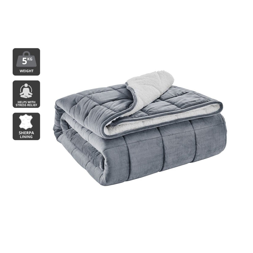 Weighted Sherpa Blanket - Charcoal 5 KG 5kg Fast shipping On sale
