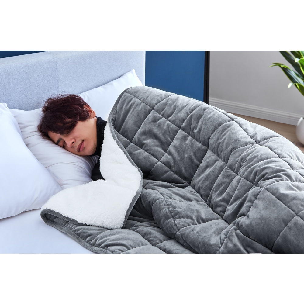 Weighted Sherpa Blanket - Charcoal 9 KG 9kg Fast shipping On sale