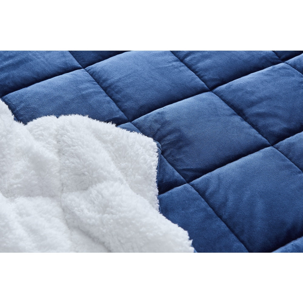 Weighted Sherpa Blanket - Navy 11 KG 11kg Fast shipping On sale
