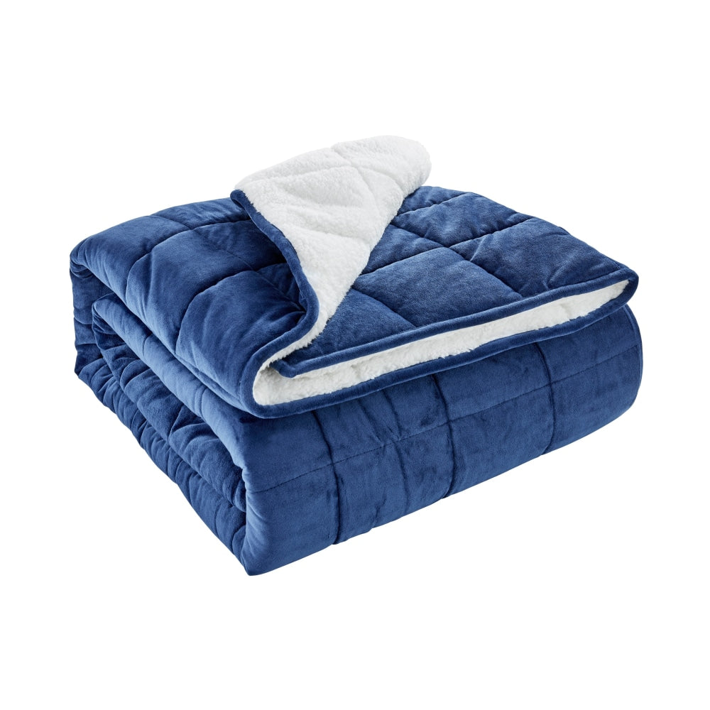 Weighted Sherpa Blanket - Navy 9 KG 9kg Fast shipping On sale