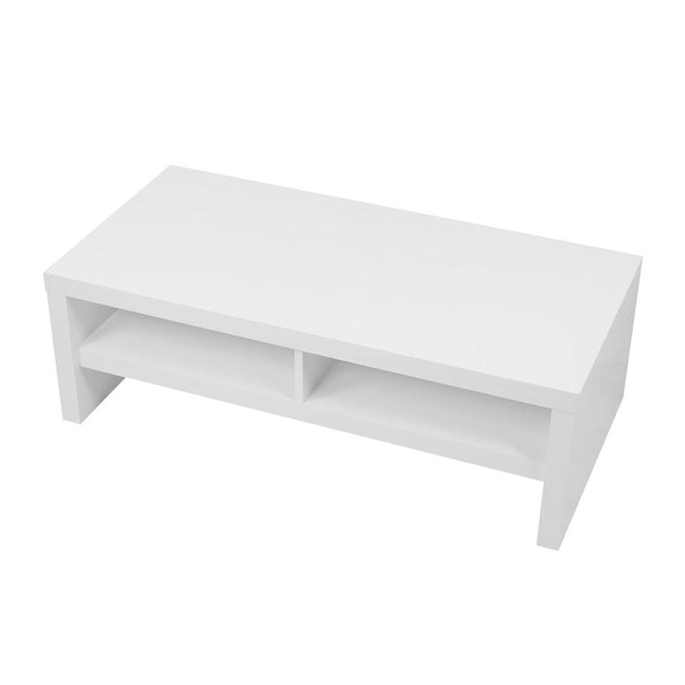 Wendy Wooden Rectangular Coffee Table W/ Open Shelf - High Gloss White Fast shipping On sale