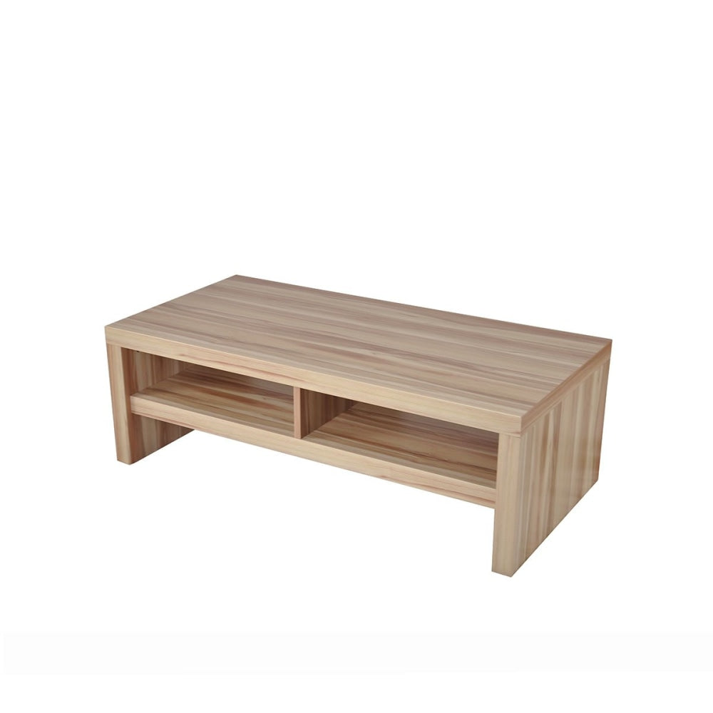 Wendy Wooden Rectangular Coffee Table W/ Open Shelf - Naked Cypress Fast shipping On sale