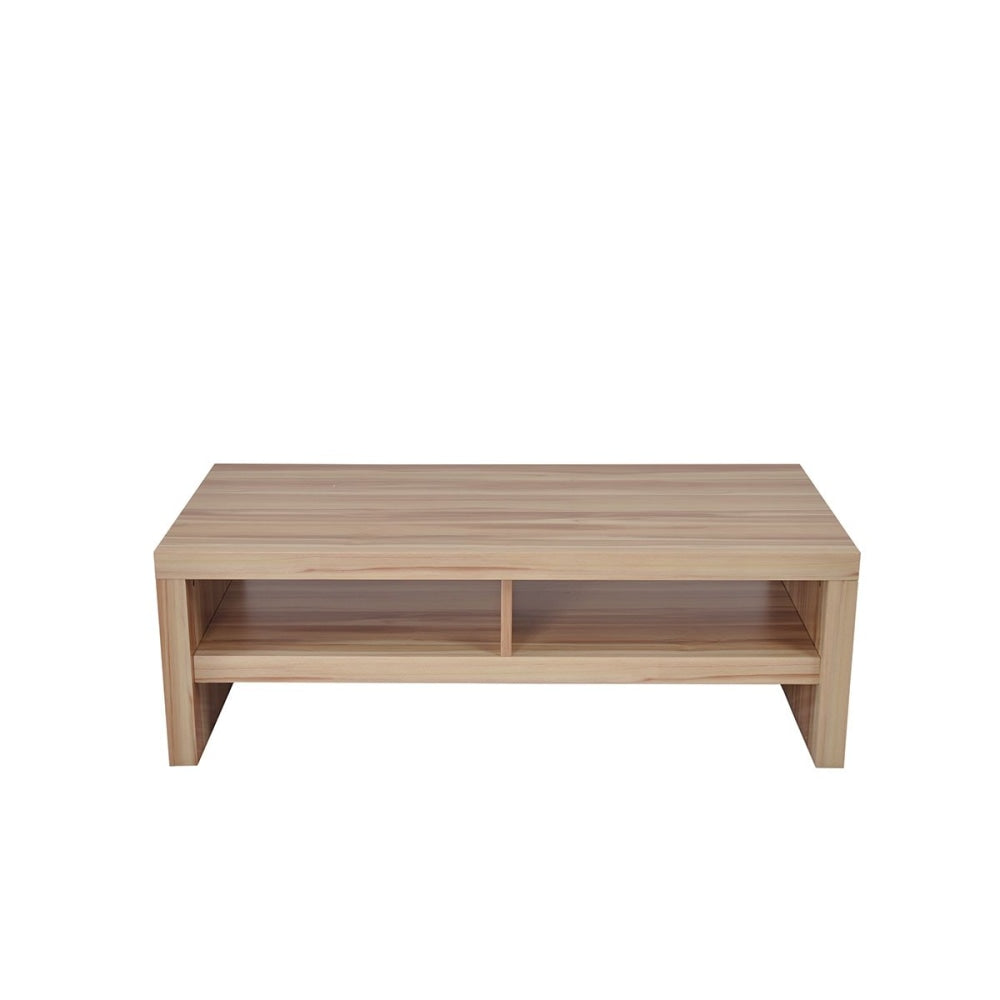 Wendy Wooden Rectangular Coffee Table W/ Open Shelf - Naked Cypress Fast shipping On sale