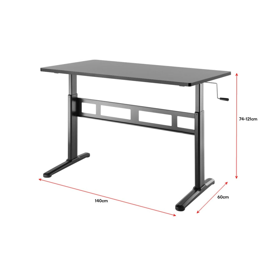 Wind-Up Height Adjustable Sit Stand Computer Work Task Study Office Desk - Black Fast shipping On sale