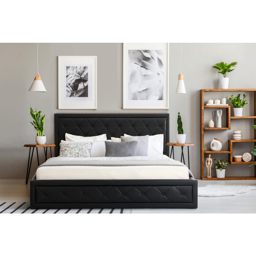 Winslow Gas Lift Bed Frame - Black Double Fast shipping On sale