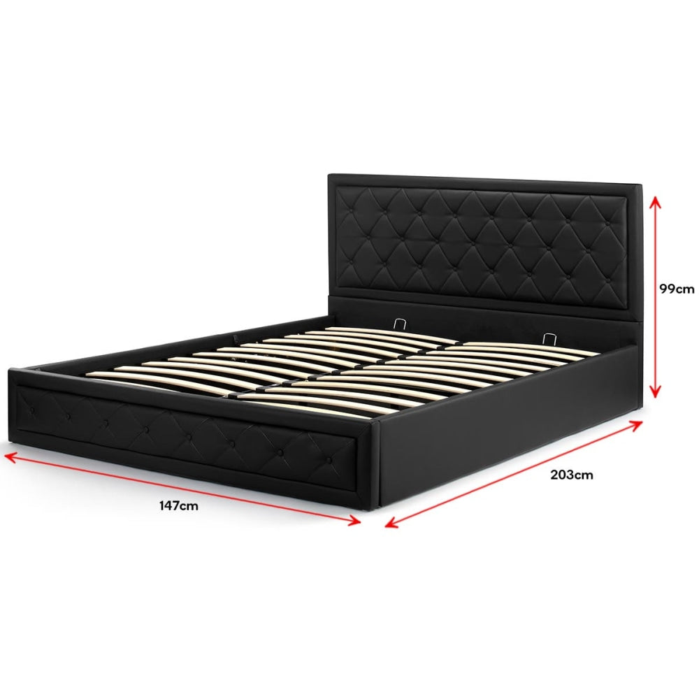 Winslow Gas Lift Bed Frame - Black Double Fast shipping On sale