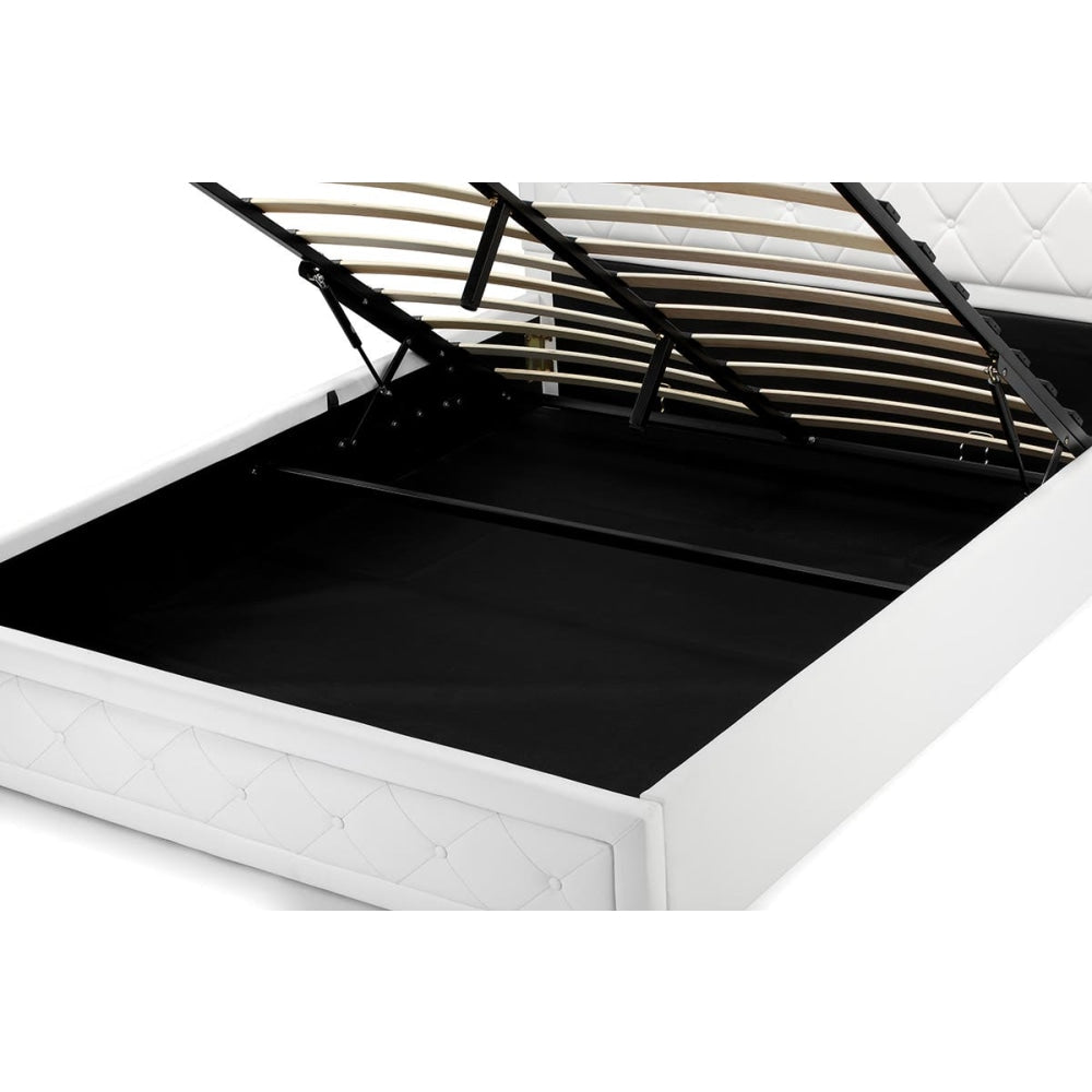 Winslow Gas Lift Bed Frame - White Double Fast shipping On sale