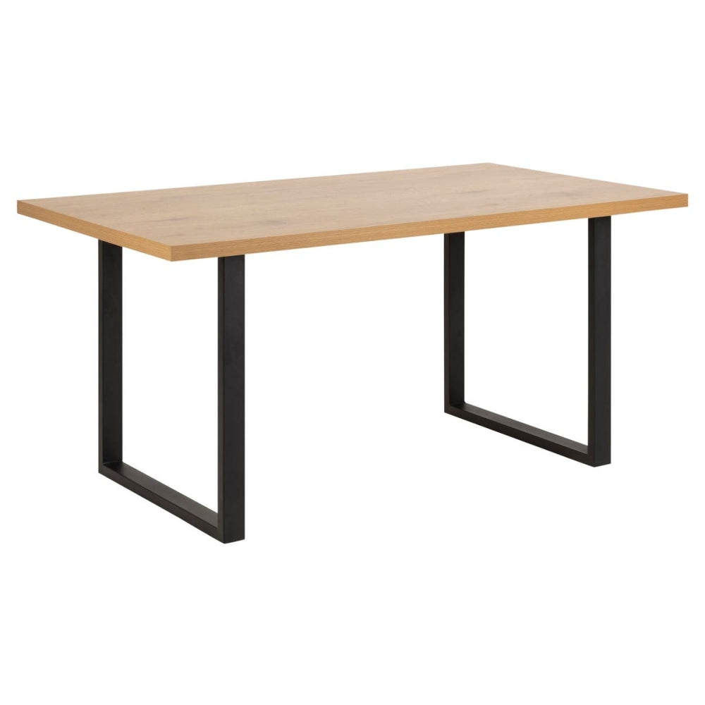 Winton Rectangular Wooden Kitchen Dining Table 160cm W/ Metal Legs - Natural Fast shipping On sale