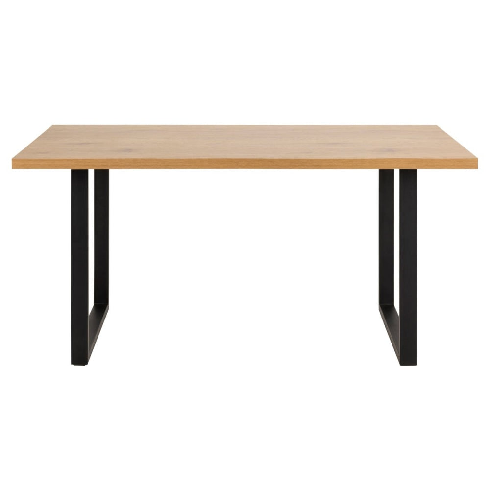 Winton Rectangular Wooden Kitchen Dining Table 160cm W/ Metal Legs - Natural Fast shipping On sale