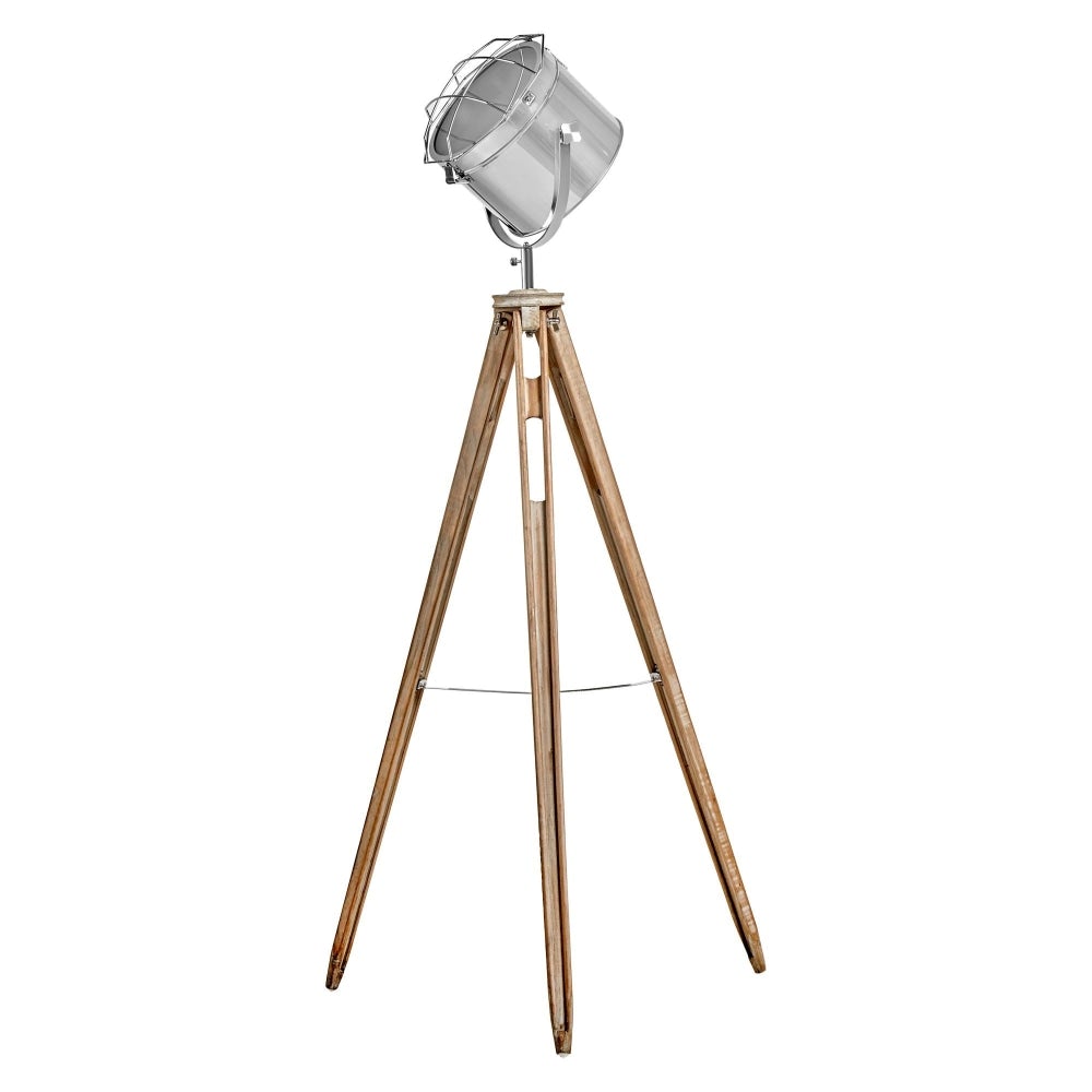 Xavier Classic Tripod Floor Lamp Natural/Chrome Fast shipping On sale