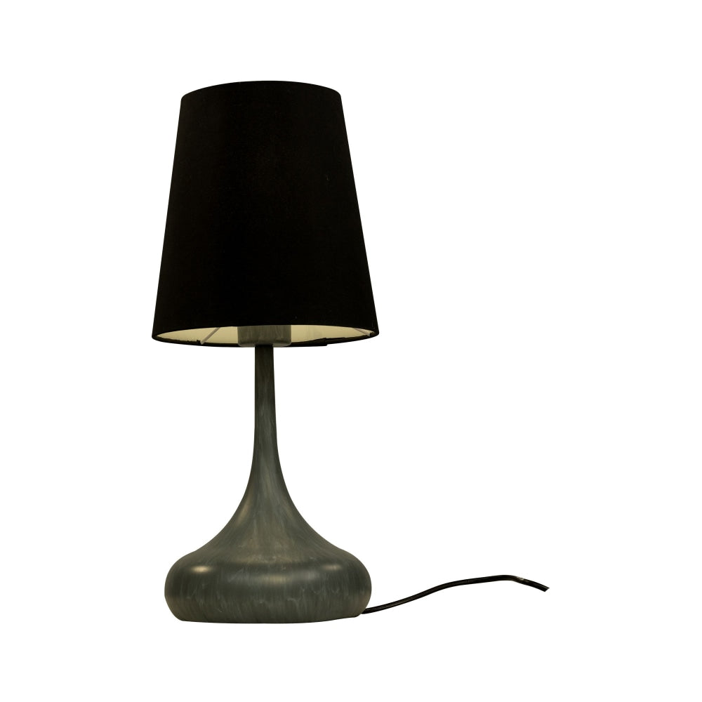 Xelene Modern Classic Cement Powdered Metal Base Cone Fabric Shade Table Lamp Light - Black Fast shipping On sale