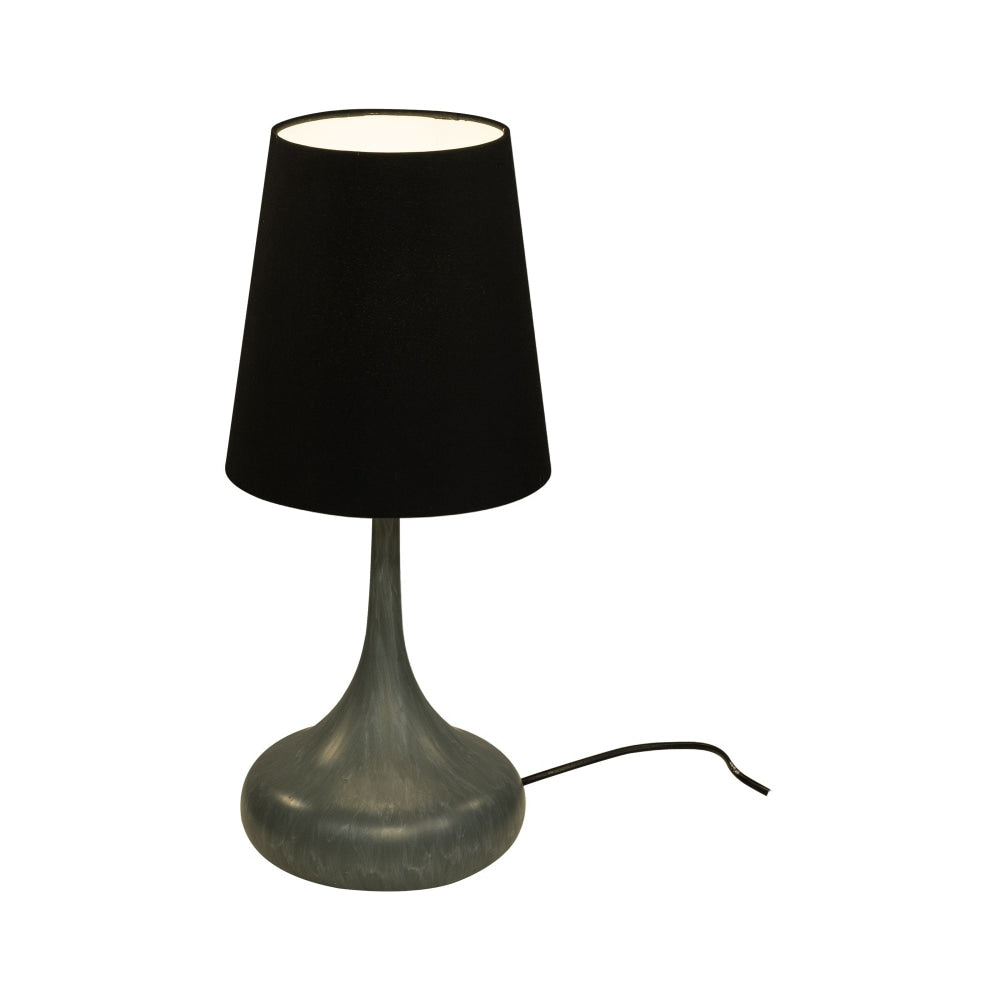 Xelene Modern Classic Cement Powdered Metal Base Cone Fabric Shade Table Lamp Light - Black Fast shipping On sale