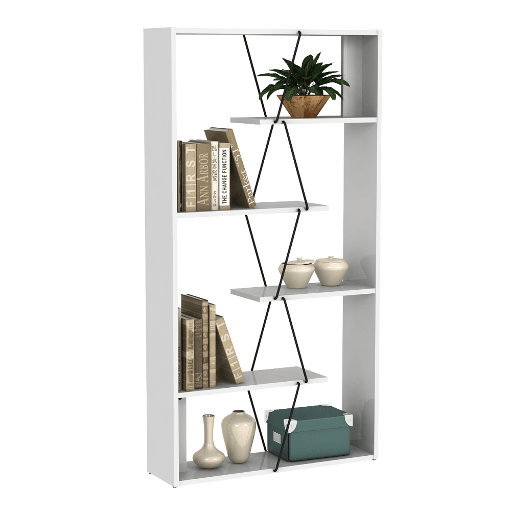 Xyla Modern 5-Tier Bookcase Display Floating Shelf - White Fast shipping On sale