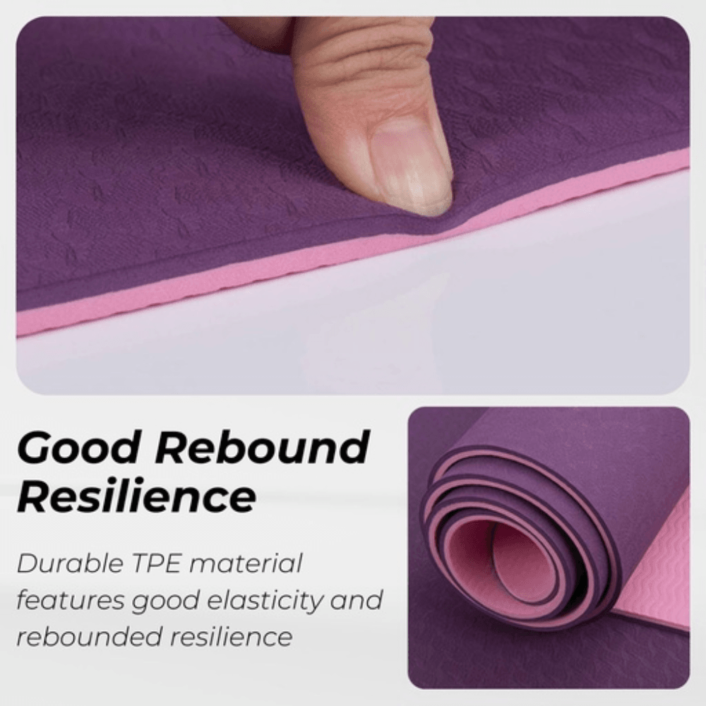 Yoga Mat Dual Color (Lavender) with Bag and Strap TPE Sports & Fitness Fast shipping On sale